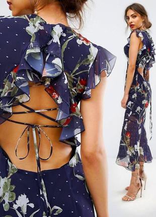 Розпродаж плаття hope & ivy міді asos з напіввідкритою спиною і шнурівкою5 фото