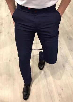 Розпродаж! якісні чоловічі стильні брюки класичні приталені завужені ділові1 фото