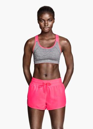 Шорты h&m sports shorts neon pink1 фото