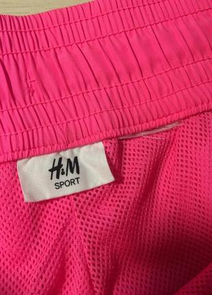 Шорты h&m sports shorts neon pink4 фото