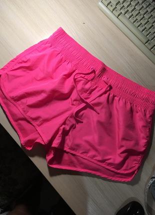 Шорты h&m sports shorts neon pink2 фото