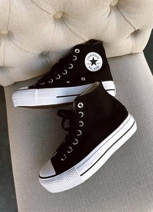 Converse lift hight black кеди чорні висока платформа найкраща якість конверс
брендовые черные высокая подошва кеды конверсы топ качество4 фото