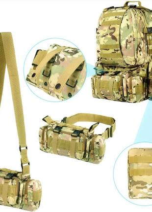 Рюкзак армійський, тактичний, об'єм 55 л. колір мультикам7 фото