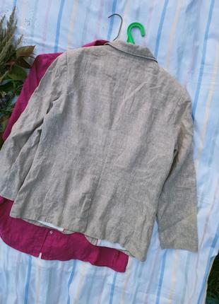 Летний жакет, пиджак из тонкого 100% льна , натурального бежевого цвета,50-52разм, германия.3 фото