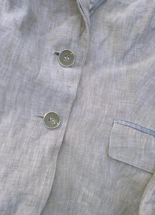 Летний жакет, пиджак из тонкого 100% льна , натурального бежевого цвета,50-52разм, германия.6 фото