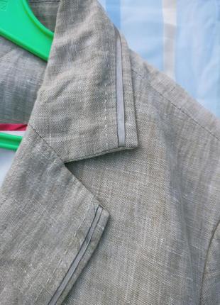 Летний жакет, пиджак из тонкого 100% льна , натурального бежевого цвета,50-52разм, германия.5 фото