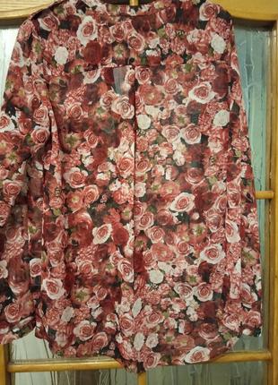 Блуза квітковий принт2 фото
