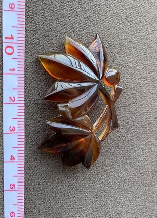 Брошь из панциря черепахи япония винтаж ретро