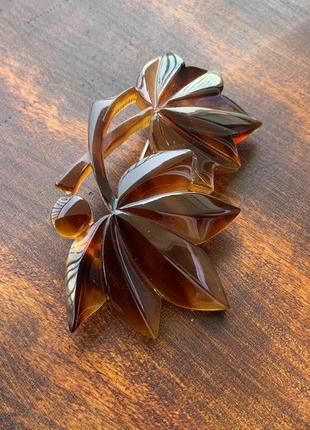 Брошь из панциря черепахи япония винтаж ретро