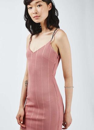 Платье topshop plunge chain strap bandage dress