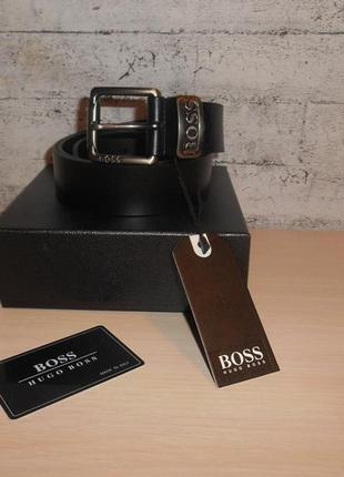Мужской ремень пояс hugo boss, кожа, италия 142