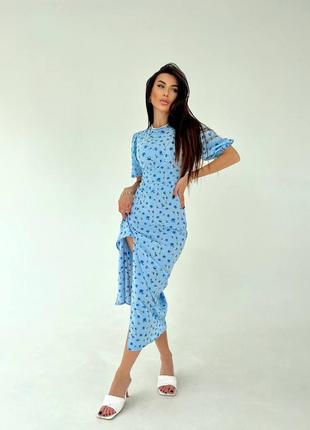 Платье миди в цветочек8 фото