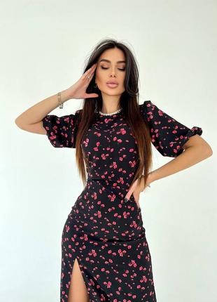 Платье миди в цветочек4 фото