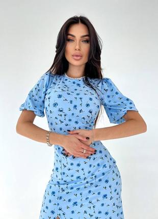 Платье миди в цветочек9 фото