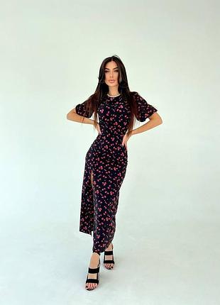 Платье миди в цветочек5 фото