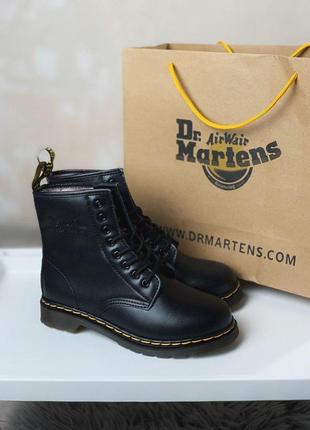 Качественные зимние меховые ботинки dr martens black 1460 /осень/зима/весна😍