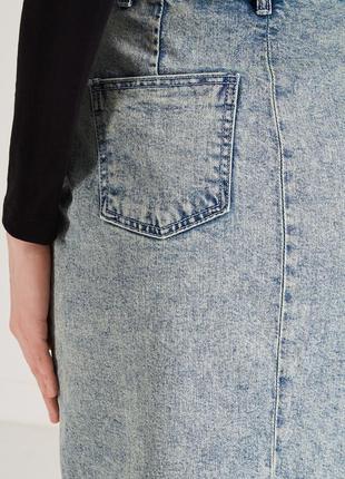 Винтажная джинсовая юбка - "варёнка" с патчами и разрезом а молнии. usa!