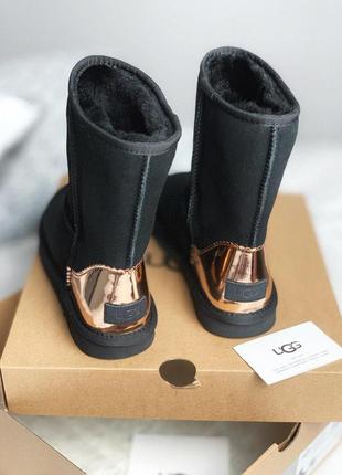 Шикарные женские сапоги ugg short black gold /осень/зима/весна😍5 фото