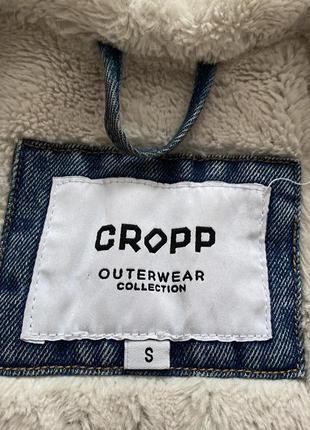 Женская удлиненная джинсовка с мехом (джинсовый пиджак, куртка) cropp3 фото