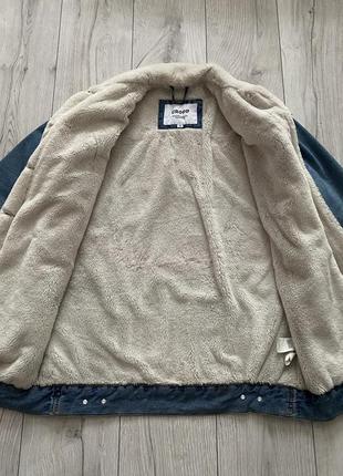 Женская удлиненная джинсовка с мехом (джинсовый пиджак, куртка) cropp2 фото