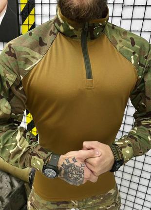 Мужской убакс stenford с липучками под шевроны / прочная уставная рубашка рип-стоп мультикам койот размер s1 фото