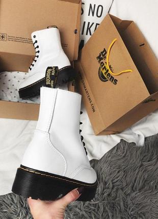 Шикарні хутряні черевики dr martens jadon white /осінь/зима/весна😍4 фото