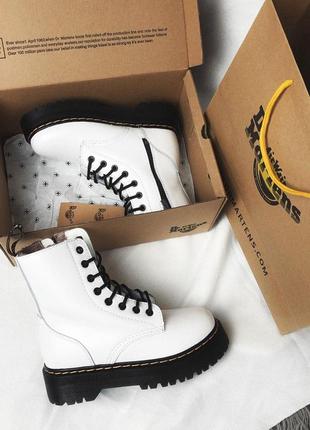 Шикарные меховые ботинки dr martens jadon white /осень/зима/весна😍6 фото