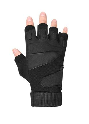 Перчатки тактические беспалые lesko e302 black m для военнослужащих без пальцев армейские3 фото