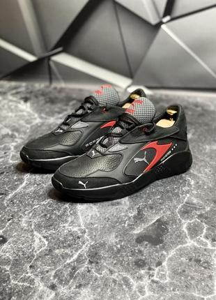 Кроссовки кожаные мужские puma повседневные летние с натуральной кожи пм-рс красные 43 (28.3см) ku-224 фото