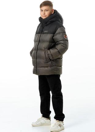 Куртка зимняя для мальчика подростка детская на экопухе german хаки пуховик зимний nestta на зиму3 фото