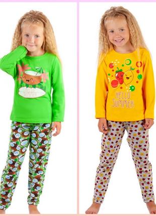 Бавовняна легка яскрава піжама для дівчинки, хлопковая яркая легкая пижама для девочки
