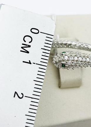 Кольцо серебряное с кубическим цирконием "змея" 17 2,94 г4 фото