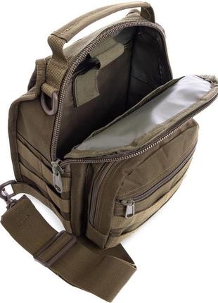 Рюкзак сумка тактическая silver knight 7л (сумка-слинг) с одной лямкой ty-098 оливковый5 фото