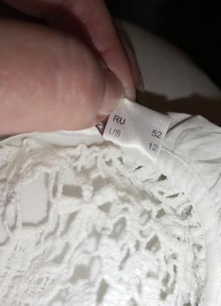 Натуральна,білосніжна блузка-безрукавка-трапеція з мереживом,великого розміру,bodyflirt10 фото