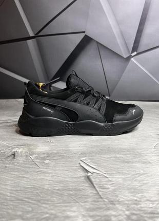 Кросівки чоловічі нубукові puma повсякденні літні з натурального нубуку р-пм чор 40 (26см) gl-554 фото