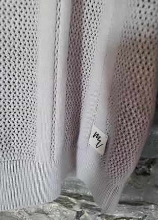 Тонкий серый ажурный свитер4 фото