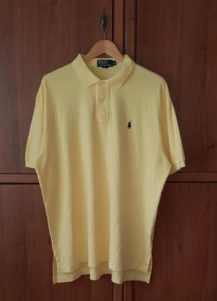Желтая винтажная мужская футболка-поло polo by ralph lauren vintage