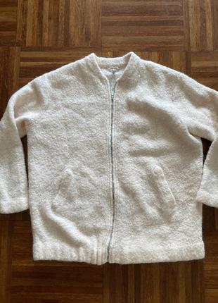 Тепла вовна альпака кофта светр кардиган бомбер river island 16 uk 🇬🇧