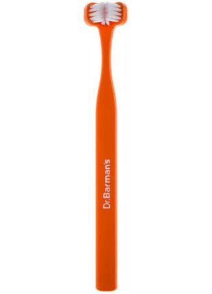 Зубна щітка dr. barman's superbrush compact тристороння м'яка жовтогаряча (7032572876328-orange)