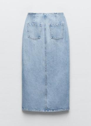 Длинная джинсовая юбка zara8 фото