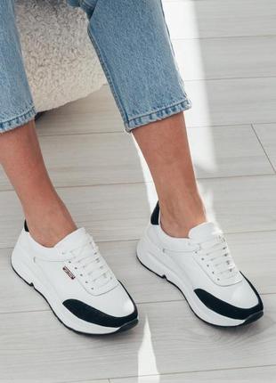 Акция кроссовки из натуральной кожи и замши