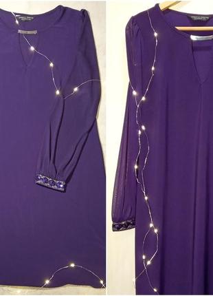 Фиолетовое сиреневое платье трапеция р.48\14 dorothy perkins2 фото