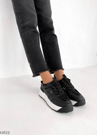 Кросівки кеди екошкіра взуттєвий текстиль чорний6 фото