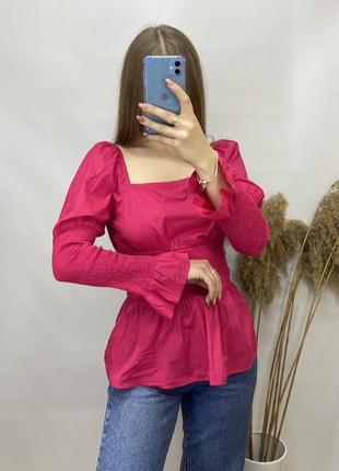 Блуза резинкой блузка лонгслив рубашка кофточка barbie барби9 фото
