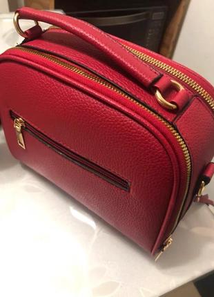 Жіноча червона шкіряна нова стильна сумка клатч2 фото
