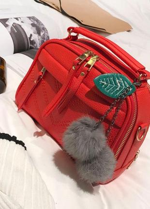Жіноча червона шкіряна нова стильна сумка клатч3 фото