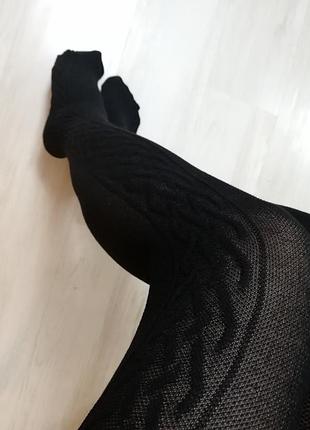 Вязанные колготы с косами