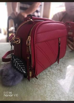 Жіноча червона шкіряна нова стильна сумка клатч6 фото