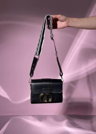 Сумка у стилі christian dior 30 montaigne bag black leather2 фото