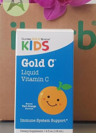 California gold nutrition, вітамін c для дітей зі смаком терпкого апельсину, 118 мл1 фото